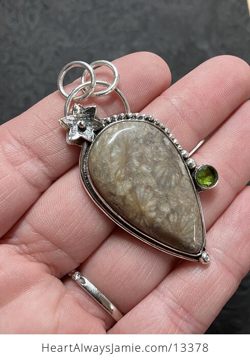 Agatized Fossil Coral Floral Pendant Crystal Stone Jewelry - #1KZVxLy8ZGA-3