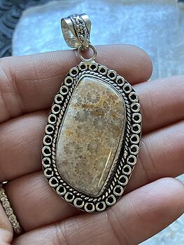 Agatized Fossil Coral Gemstone Stone Jewelry Crystal Pendant #7JXkdowbH9g