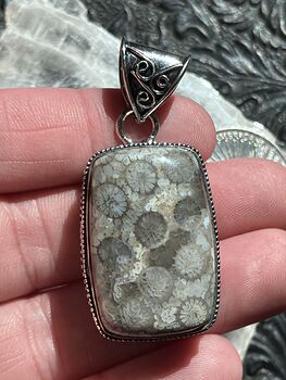 Agatized Fossil Coral Gemstone Stone Jewelry Crystal Pendant #OIkUhltcdmA