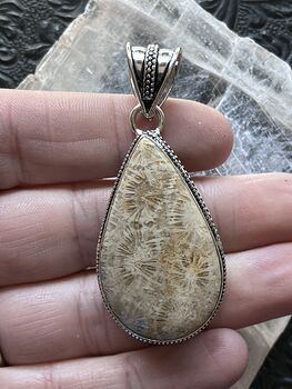 Agatized Fossil Coral Gemstone Stone Jewelry Crystal Pendant #OMhyQQnruV8