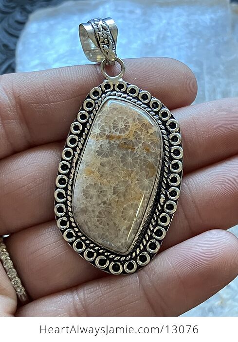 Agatized Fossil Coral Gemstone Stone Jewelry Crystal Pendant - #7JXkdowbH9g-1