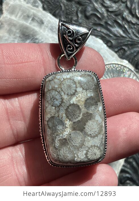 Agatized Fossil Coral Gemstone Stone Jewelry Crystal Pendant - #OIkUhltcdmA-1