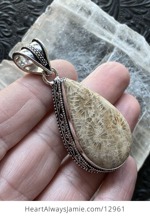 Agatized Fossil Coral Gemstone Stone Jewelry Crystal Pendant - #OMhyQQnruV8-5