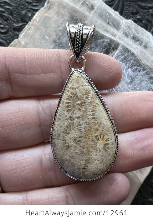 Agatized Fossil Coral Gemstone Stone Jewelry Crystal Pendant - #OMhyQQnruV8-1