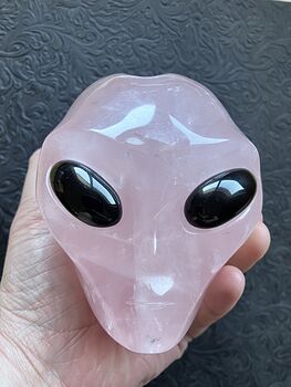 Alien Head Crystal Carving in Rose Quartz #aIhkEkXlGS0