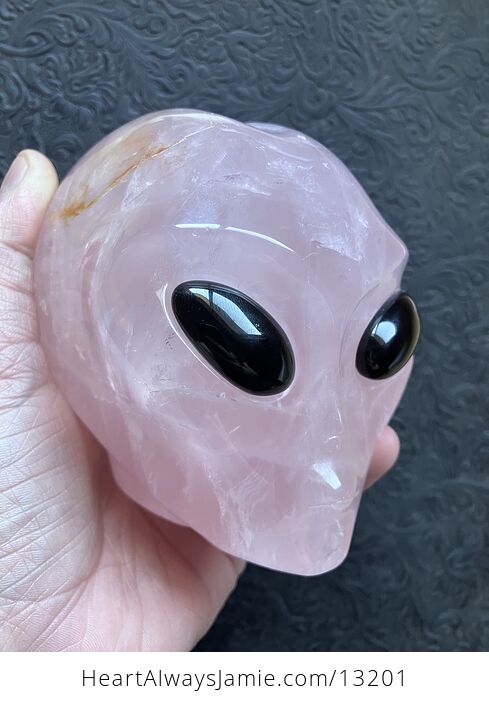 Alien Head Crystal Carving in Rose Quartz - #aIhkEkXlGS0-7