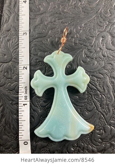 Amazonite Cross Stone Jewelry Pendant Mini Art Ornament - #JsnVYJPLzGM-6