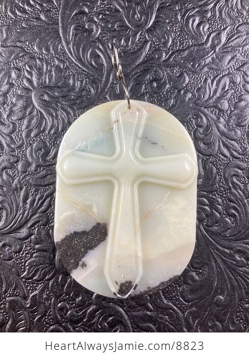 Amazonite Cross Stone Jewelry Pendant Mini Art Ornament - #gqJVZs8LYsQ-1