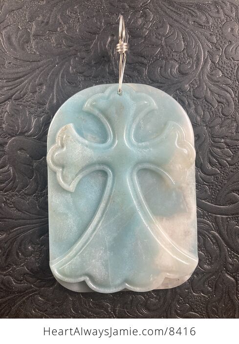 Amazonite Cross Stone Jewelry Pendant Mini Art Ornament - #js5StPXn9lQ-4