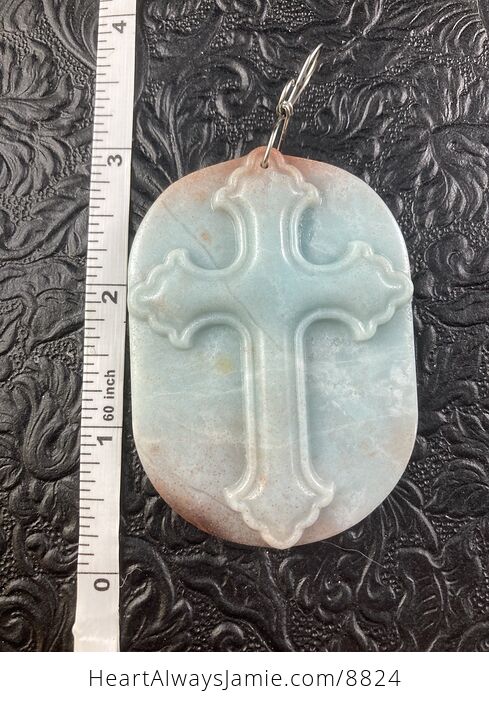 Amazonite Cross Stone Jewelry Pendant Mini Art Ornament - #yFC5DLMtdMk-5