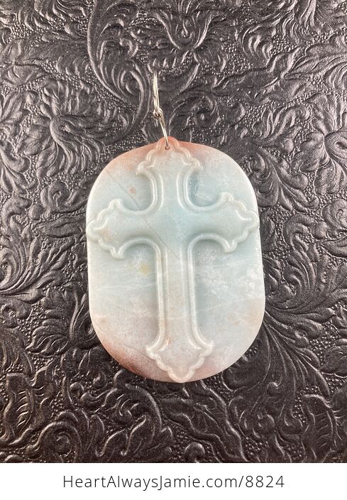 Amazonite Cross Stone Jewelry Pendant Mini Art Ornament - #yFC5DLMtdMk-4