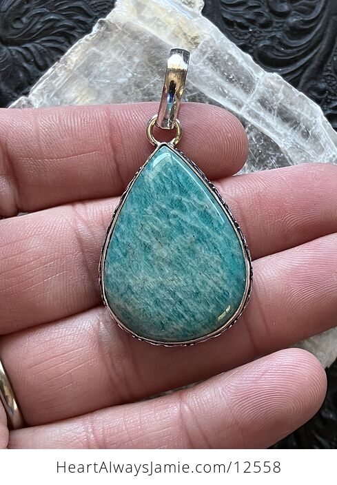 Amazonite Crystal Gemstone Jewelry Pendant - #rl5fOkyPFrQ-1