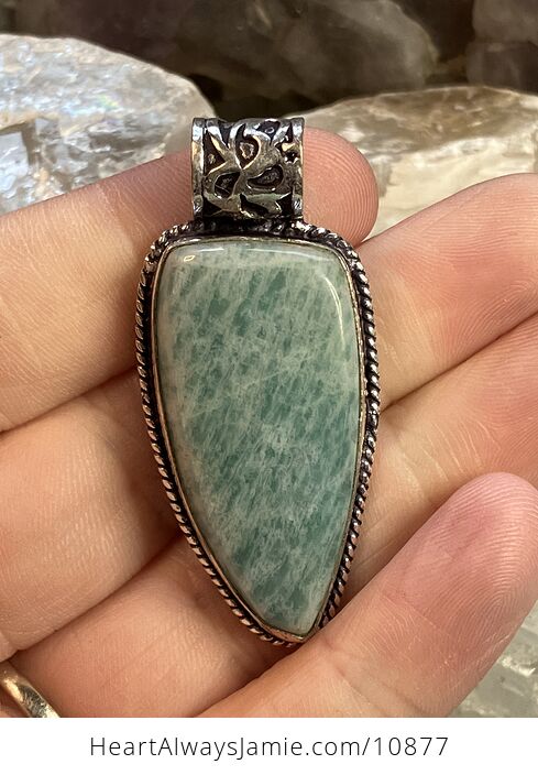 Amazonite Crystal Stone Jewelry Pendant - #CjqKW8rMmuk-2