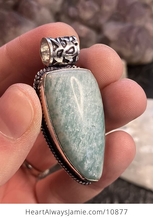 Amazonite Crystal Stone Jewelry Pendant - #CjqKW8rMmuk-1