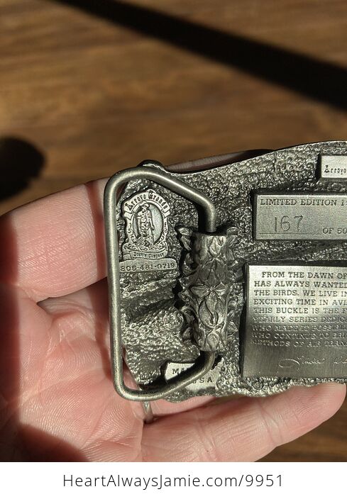 American Aviation Charles Lindbergh and the Spirit of St Louis New York to Paris 1986 Commemorative Arroyo Grande Buckle Co Belt Buckle - #XUvCyI7CBL8-4