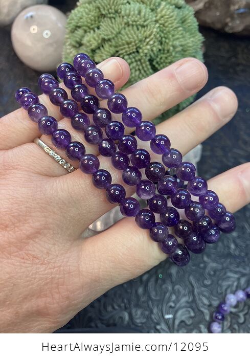 Amethyst 6mm Stretch Bracelet - #Mlul7nBXA0c-1