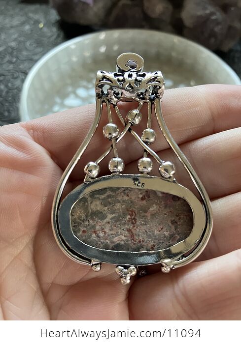 Amethyst and Jasper Gemstone Jewelry Crystal Fidget Pendant - #fDlW0dGtOo8-3