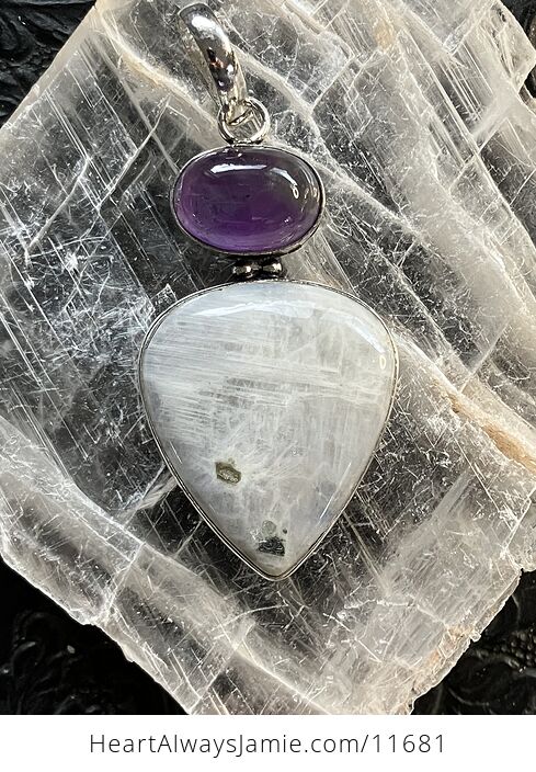 Amethyst and Rainbow Moonstone Gemstone Crystal Jewelry Pendant Discount - #jUBovtvK3b8-6