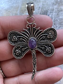 Amethyst Dragonfly Stone Jewelry Crystal Pendant #Gv5fsjBU5KE