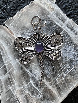 Amethyst Dragonfly Stone Jewelry Crystal Pendant #KPUFo2wGJ3M