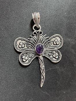 Amethyst Dragonfly Stone Jewelry Crystal Pendant #pWfaIdn8X7k