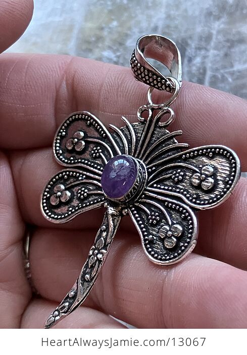 Amethyst Dragonfly Stone Jewelry Crystal Pendant - #Gv5fsjBU5KE-3