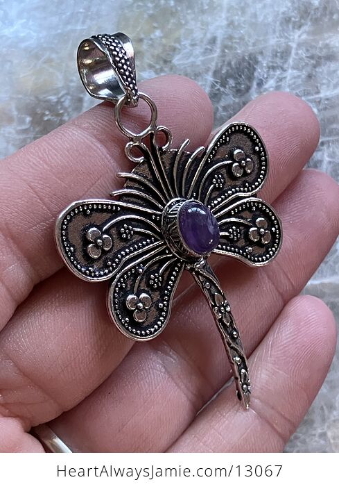 Amethyst Dragonfly Stone Jewelry Crystal Pendant - #Gv5fsjBU5KE-2