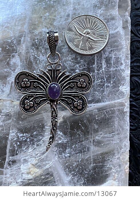 Amethyst Dragonfly Stone Jewelry Crystal Pendant - #Gv5fsjBU5KE-6