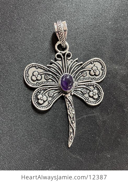 Amethyst Dragonfly Stone Jewelry Crystal Pendant - #pWfaIdn8X7k-1