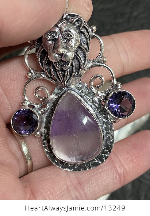 Amethyst Lion Pendant Stone Crystal Jewelry - #gXHtShVzG6c-4