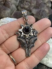 Amethyst Luna Moth Sun Crescent Moon Lunar Mystic Handcrafted Stone Jewelry Crystal Pendant #35Trx5UwrXU