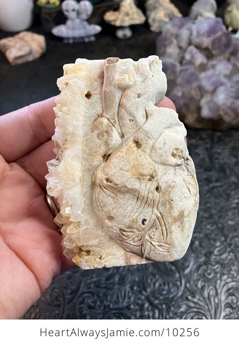 Anatomical Human Heart Cardiology Hand Carved Crystal Stone Rock Figurine - #O9jnZs9jyLE-1