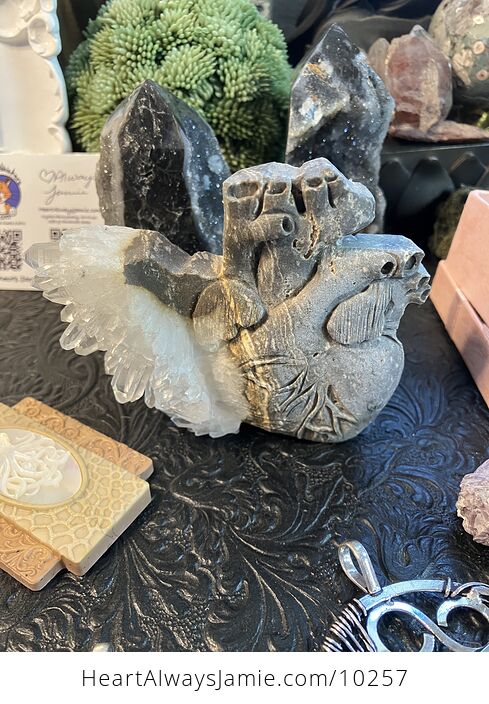 Anatomical Human Heart Cardiology Hand Carved Crystal Stone Rock Figurine - #ULGDNBvJmSg-8