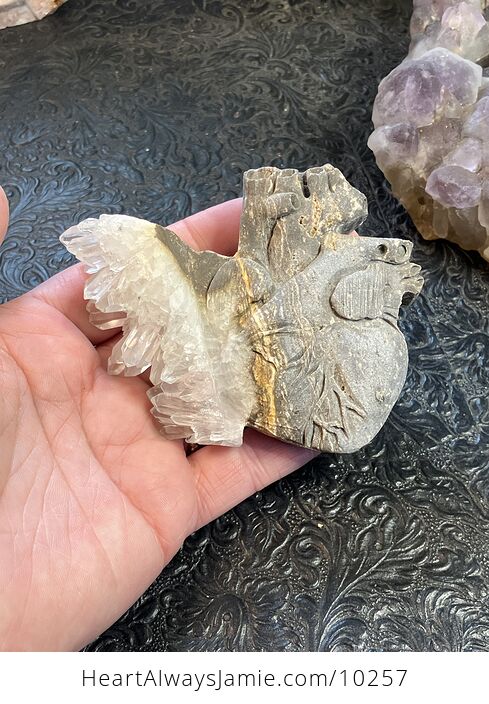 Anatomical Human Heart Cardiology Hand Carved Crystal Stone Rock Figurine - #ULGDNBvJmSg-1