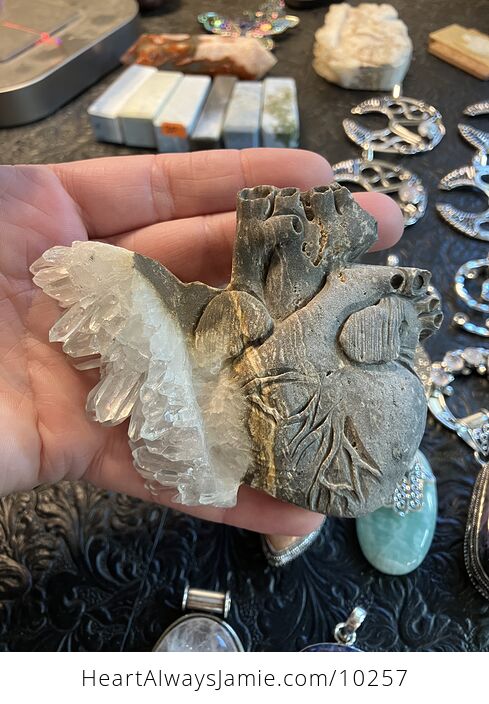 Anatomical Human Heart Cardiology Hand Carved Crystal Stone Rock Figurine - #ULGDNBvJmSg-6