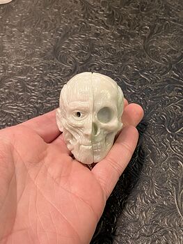 Anatomical Human Skull and Muscle Face Crystal Carving #W5tGHbl3PTE