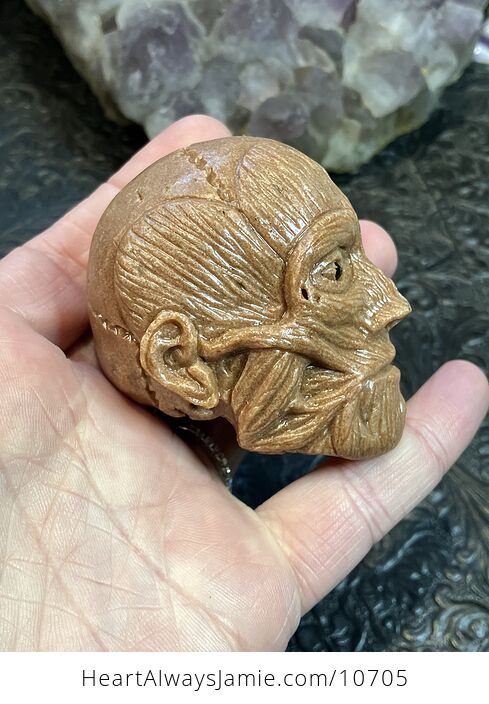 Anatomical Human Skull and Muscle Face Crystal Carving - #0X66MmjAT3s-2