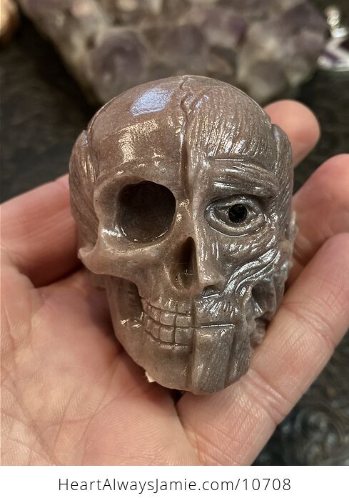 Anatomical Human Skull and Muscle Face Crystal Carving - #BcD4XclaAwI-1