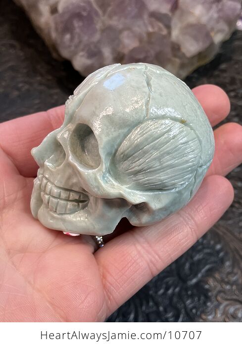 Anatomical Human Skull and Muscle Face Crystal Carving - #axkie1VYayg-3
