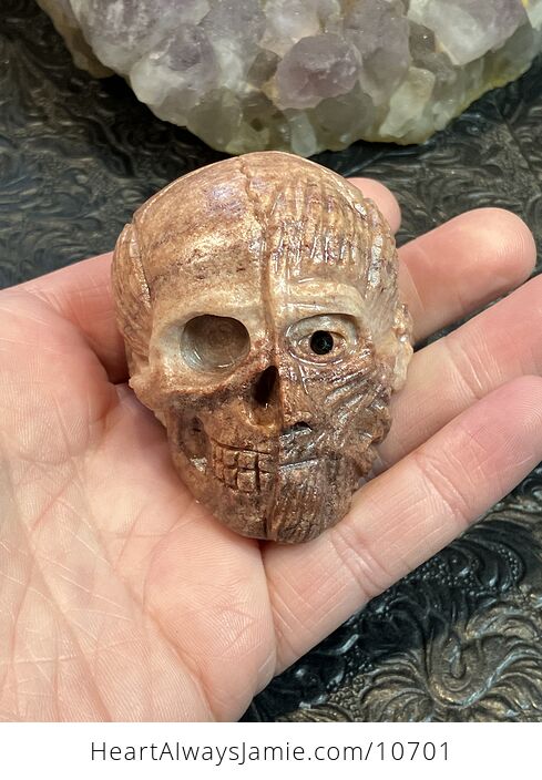 Anatomical Human Skull and Muscle Face Crystal Carving - #qlsQfOkj7G0-1