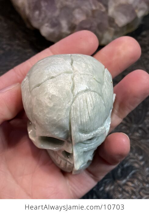 Anatomical Human Skull and Muscle Face Jade Crystal Carving - #YDouusZuYTY-5