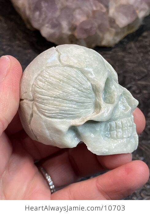 Anatomical Human Skull and Muscle Face Jade Crystal Carving - #YDouusZuYTY-4
