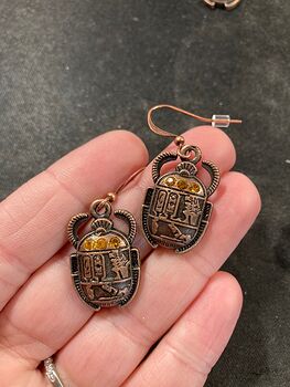 Ancient Egyptian Styled Scarab Beetle Earrings #1ujtGDL841I