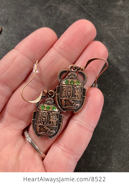 Ancient Egyptian Styled Scarab Beetle Earrings - #BC4uO3whQSc-1