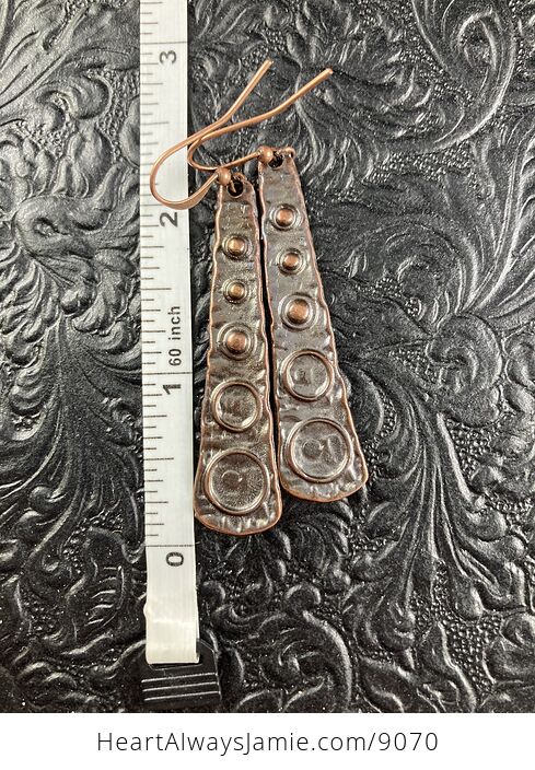 Ancient Greek Styled Antiqued Copper Bar Drop Earrings - #PaNeX6L16Qo-4