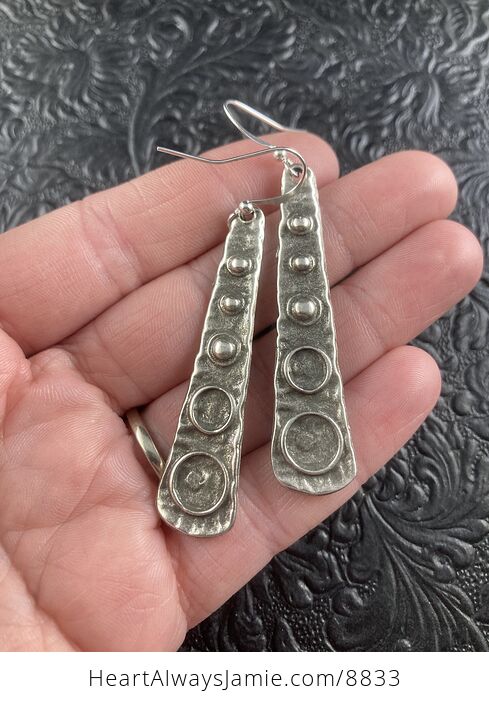 Ancient Greek Styled Silver Bar Drop Earrings - #thb47ze0jqs-1