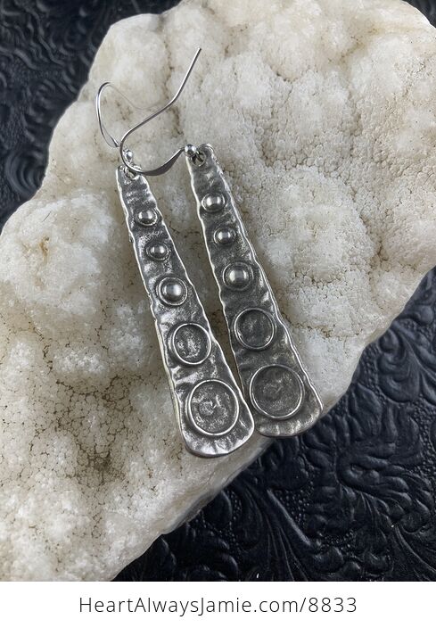 Ancient Greek Styled Silver Bar Drop Earrings - #thb47ze0jqs-5
