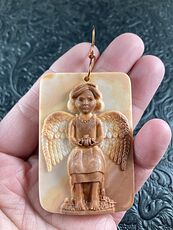 Angel Girl Red Malachite Pendant Stone Jewelry Mini Art Ornament #aAtkJqkkUAg
