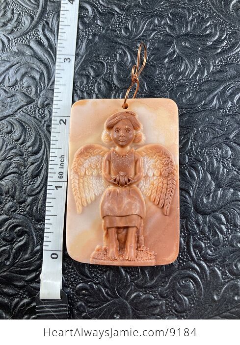 Angel Girl Red Malachite Pendant Stone Jewelry Mini Art Ornament - #aAtkJqkkUAg-4