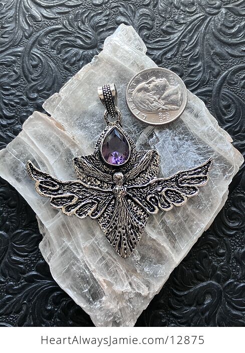 Angel or Fairy with Faceted Amethyst Gem Stone Crystal Jewelry Pendant - #FAn46mwry2o-6